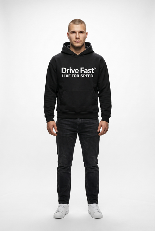 Drive Fast Logo Hoodie Black