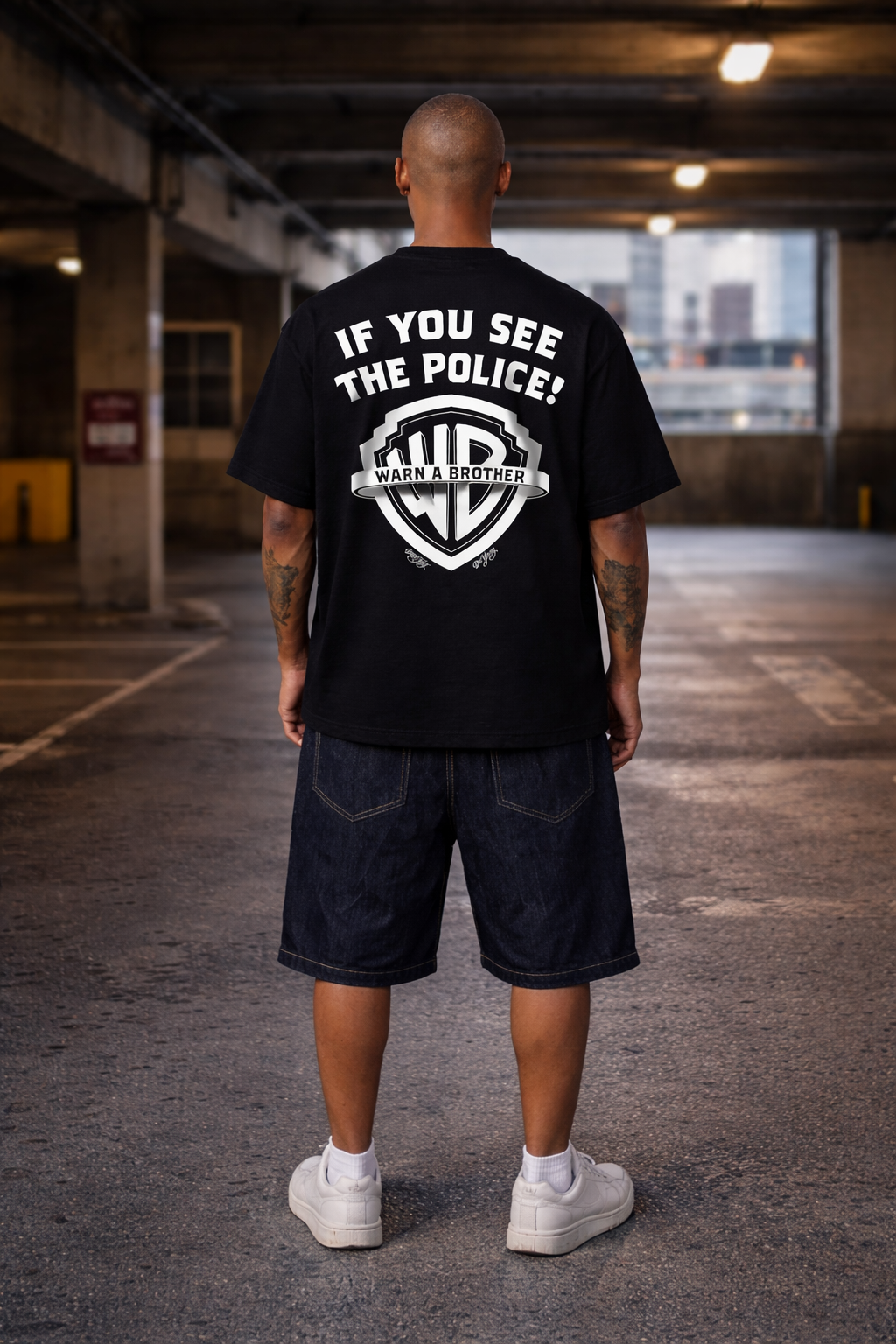 Drive Fast Warn A Brother Tee Black