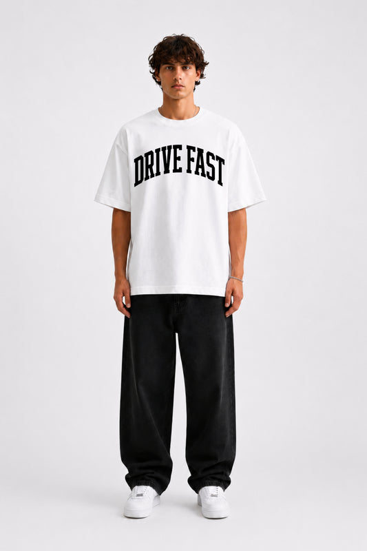 Drive Fast Essential Tee White