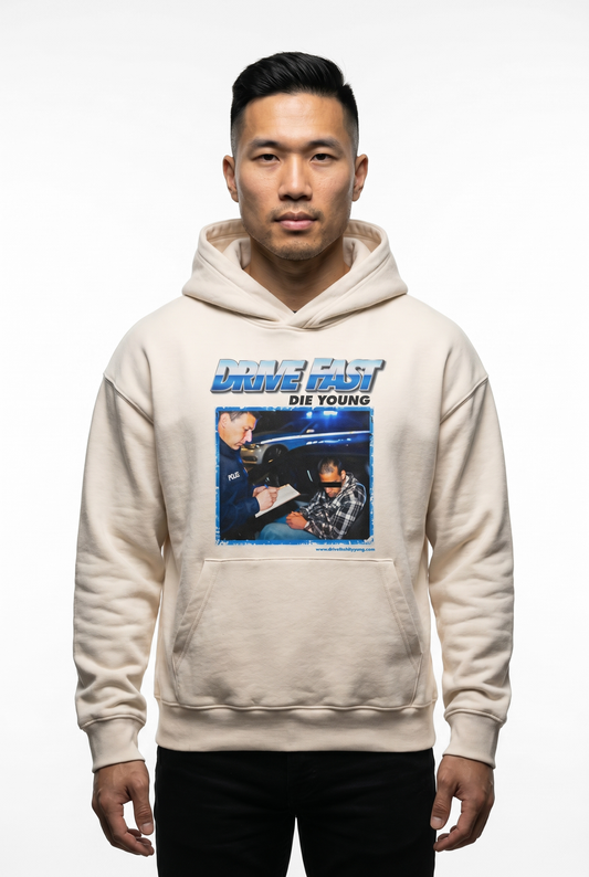 Drive Fast Polizei Hoodie Creme