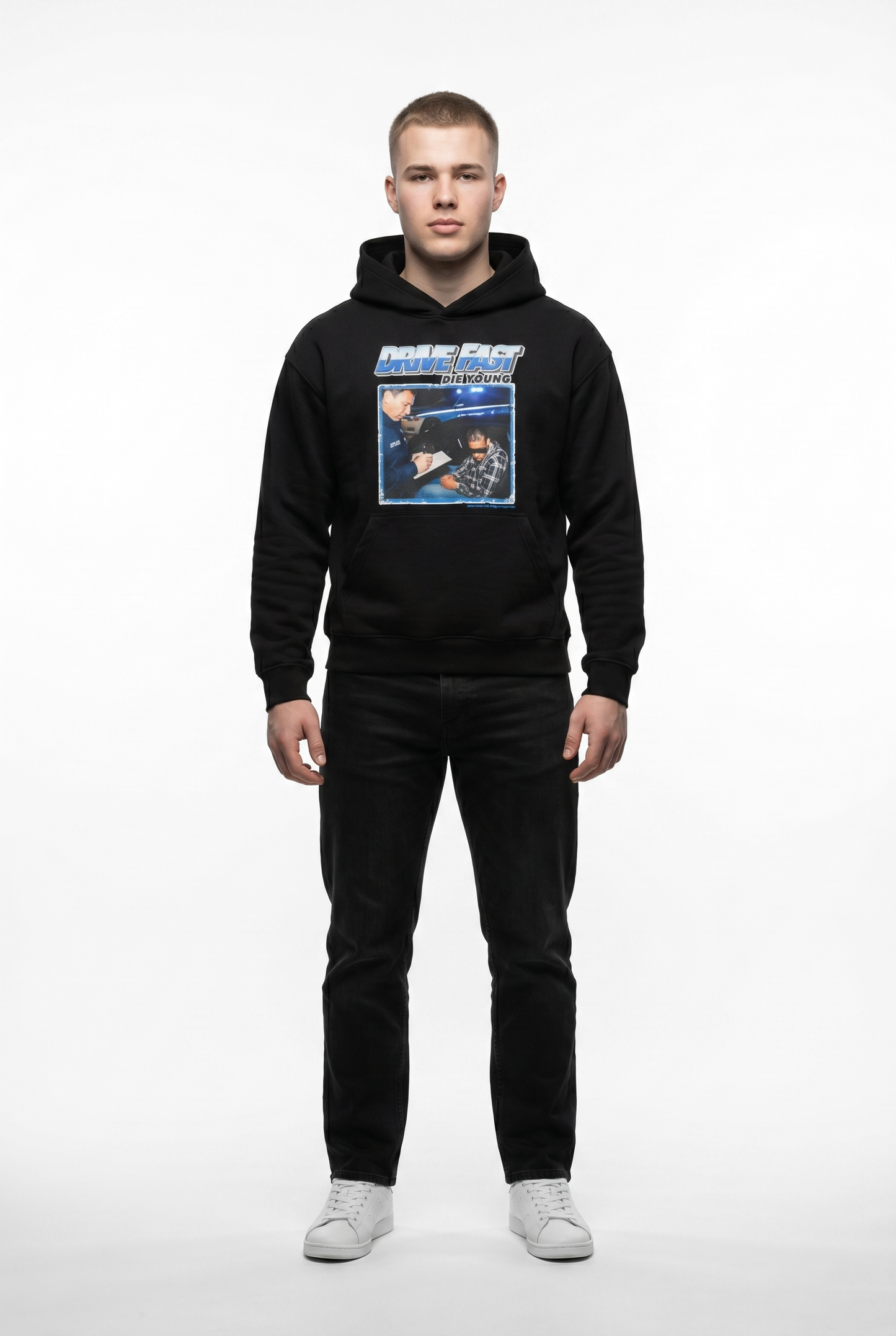Drive Fast Polizei Hoodie Black