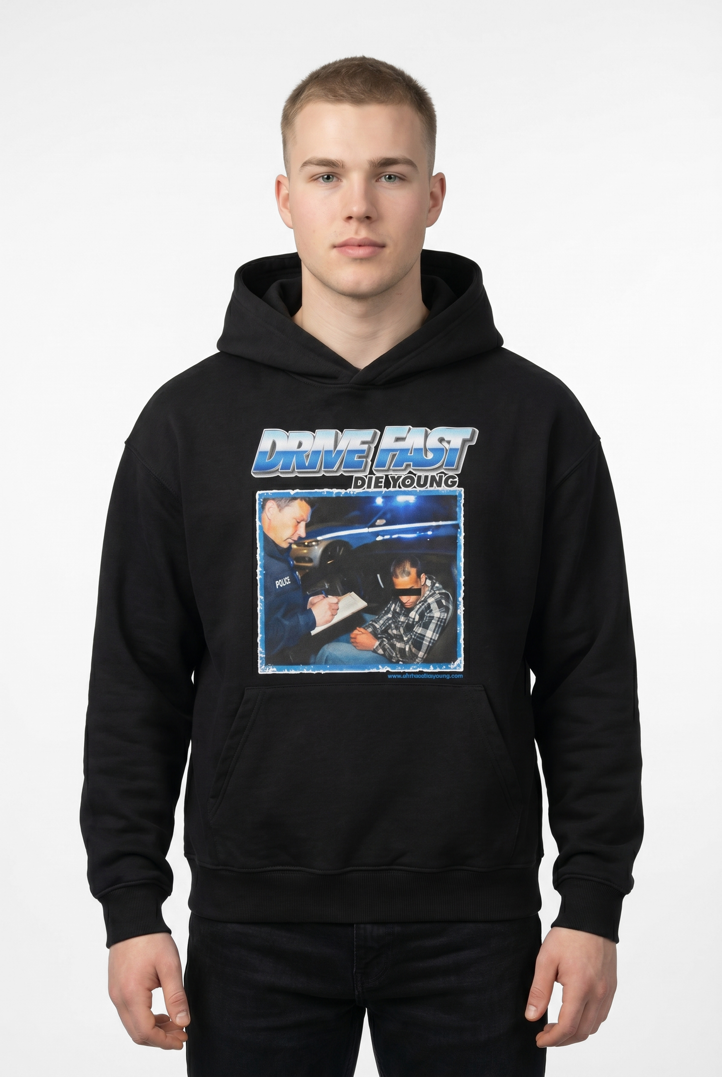 Drive Fast Polizei Hoodie Black