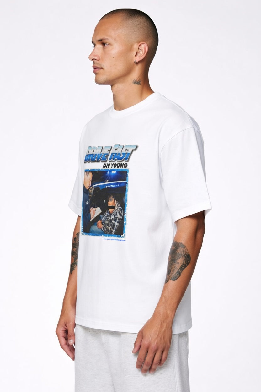Drive Fast Polizei Tee White