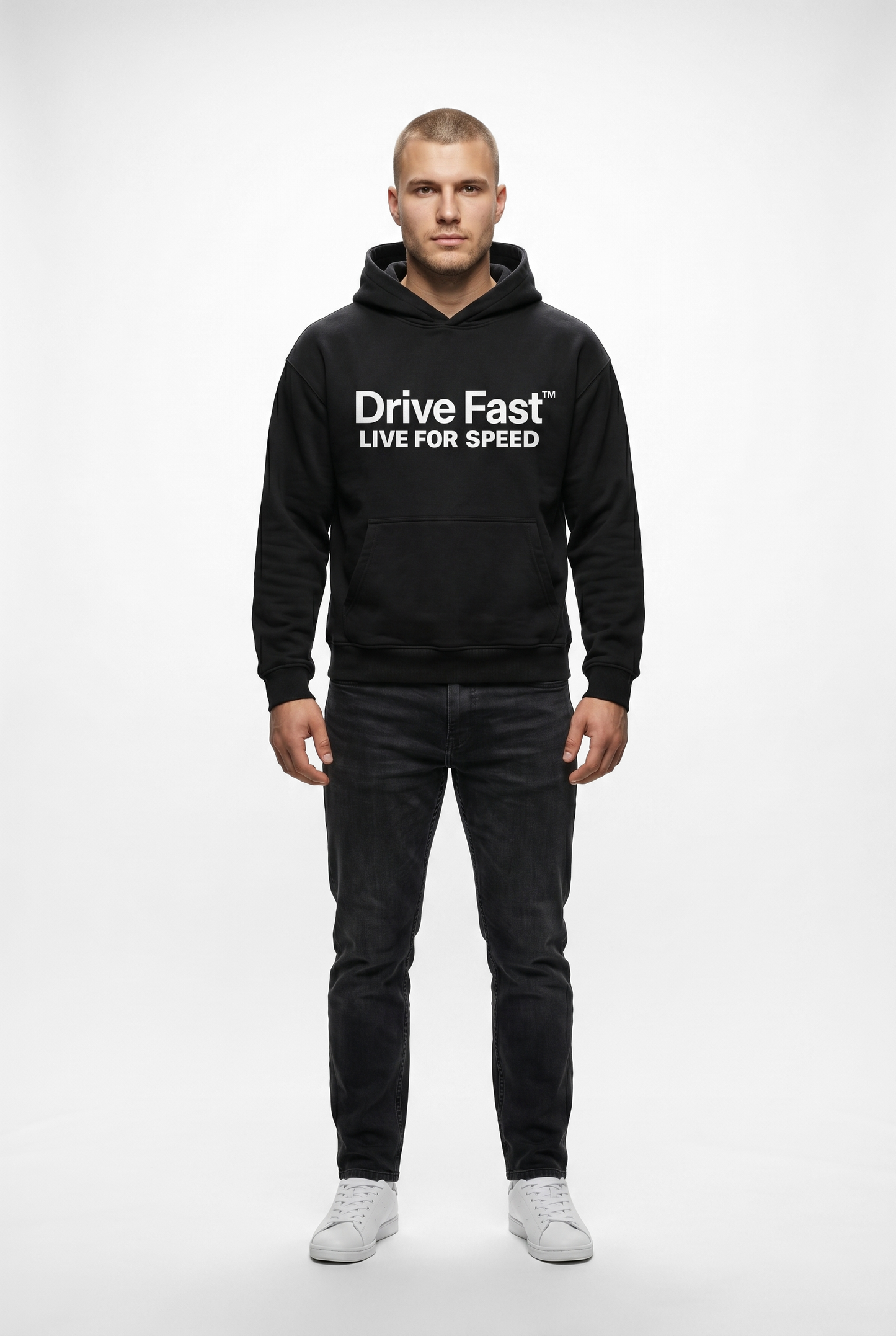 Drive Fast Logo Hoodie Black