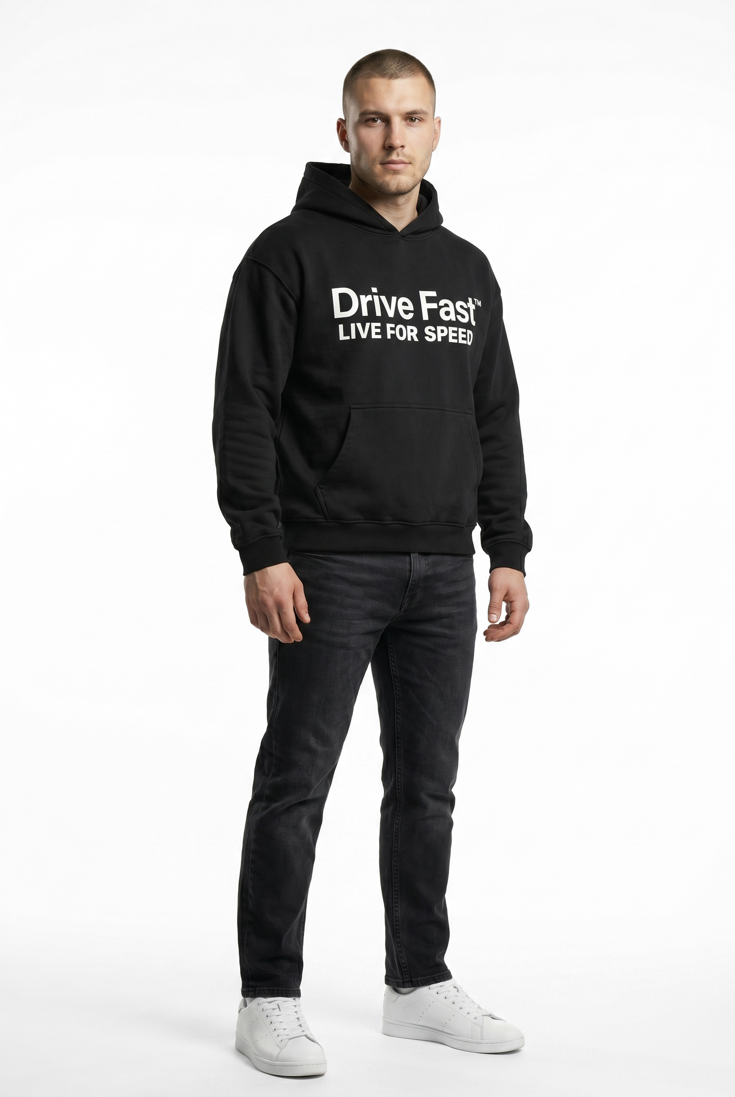 Drive Fast Logo Hoodie Black