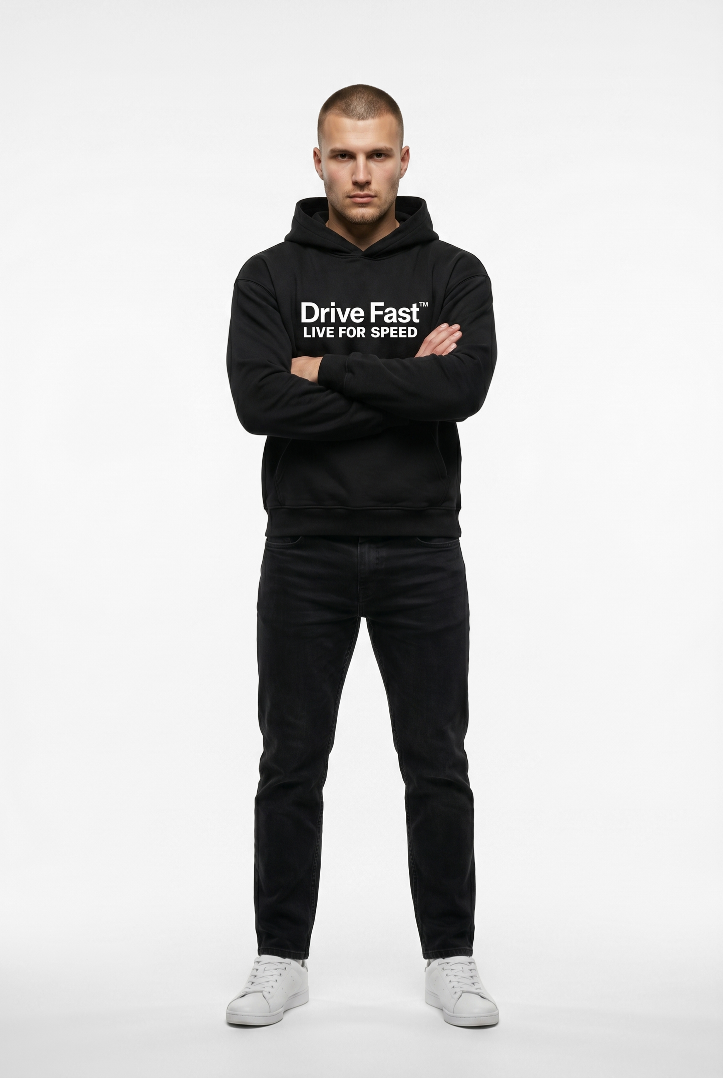 Drive Fast Logo Hoodie Black