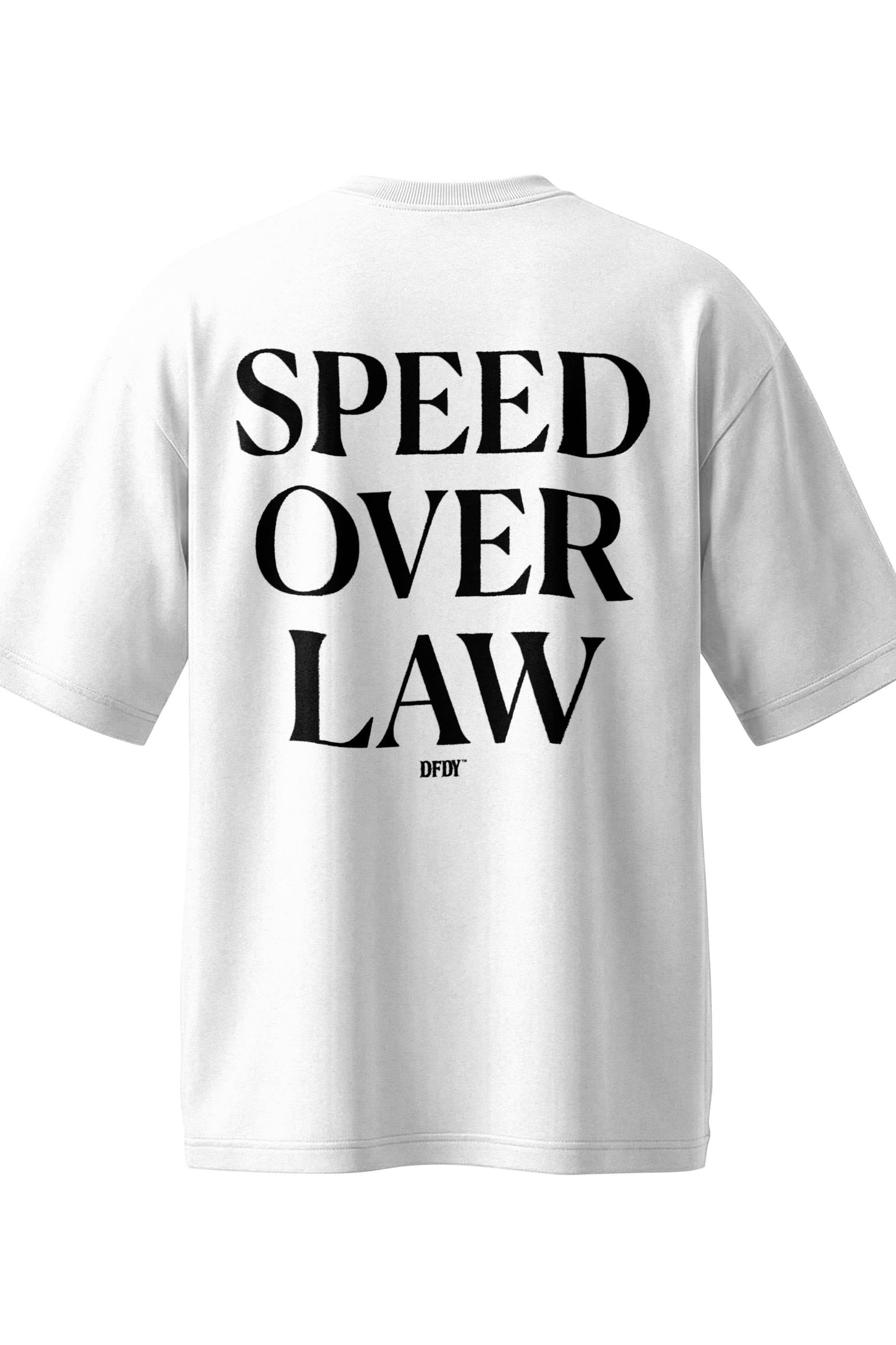 Drive Fast Speed Over Law Tee White