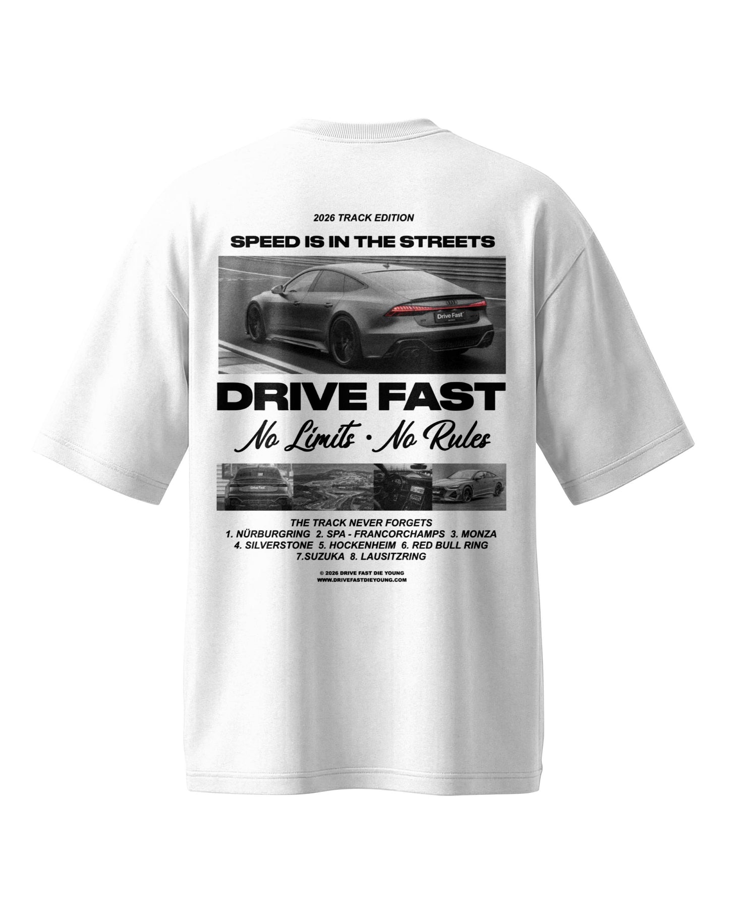 Drive Fast Track Edition Tee White