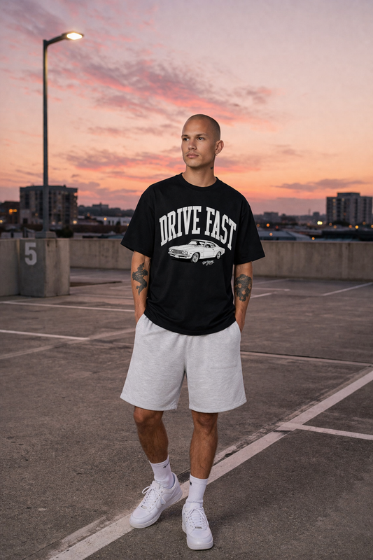 Drive Fast Car Tee Black