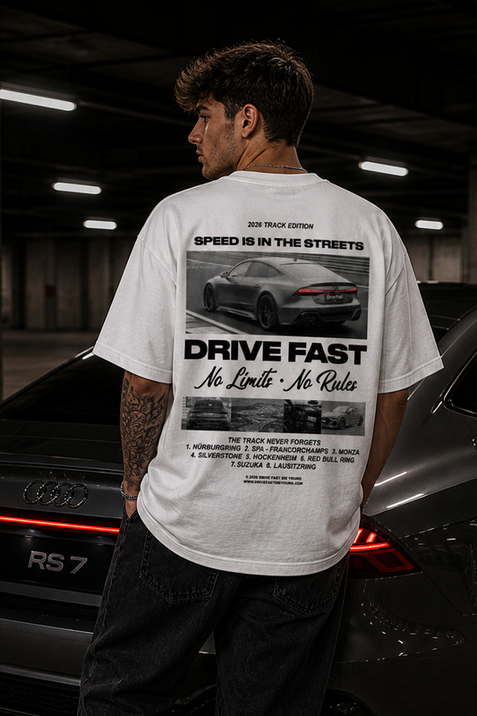 Drive Fast Track Edition Tee White