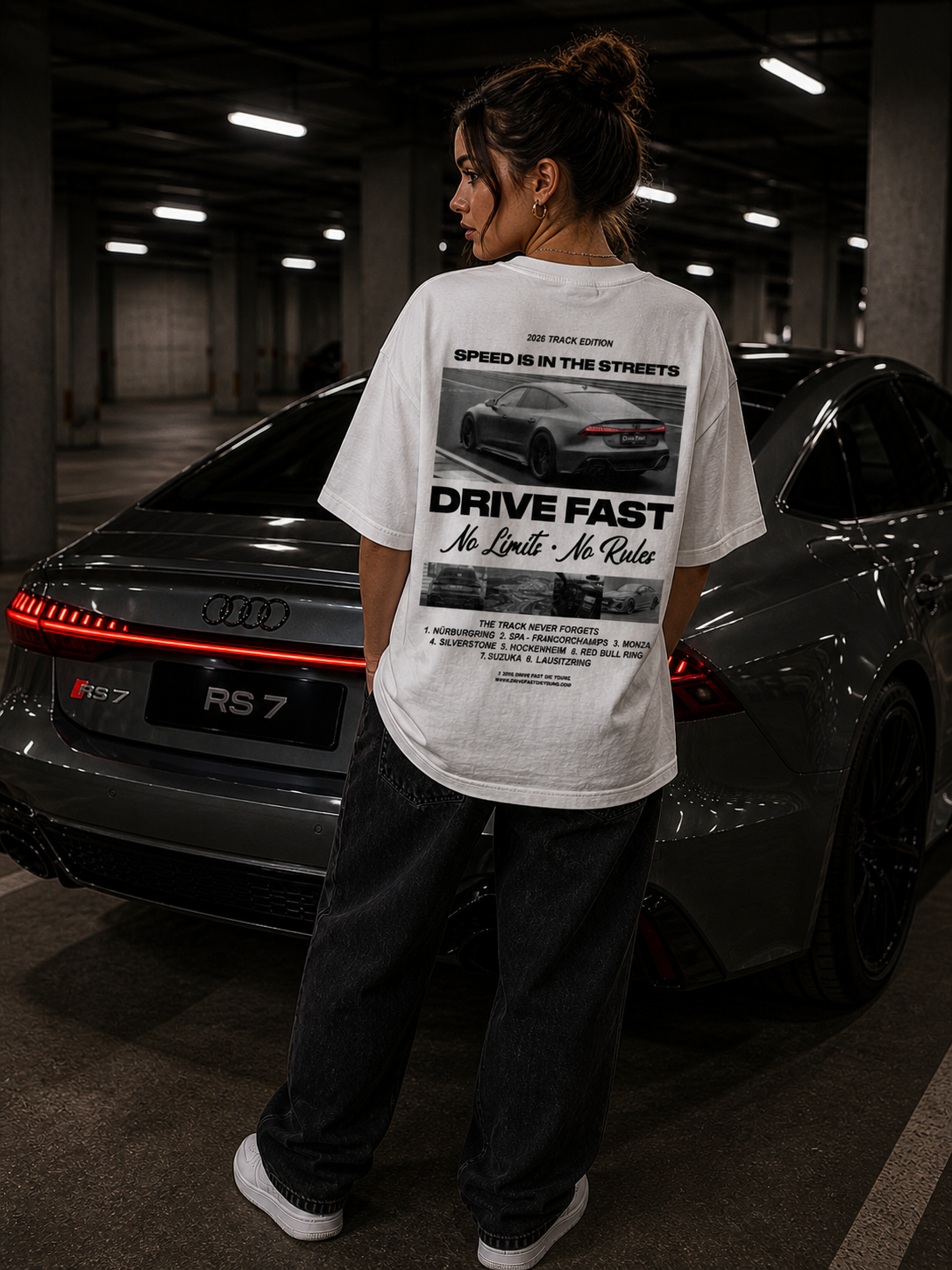 Drive Fast Track Edition Tee White