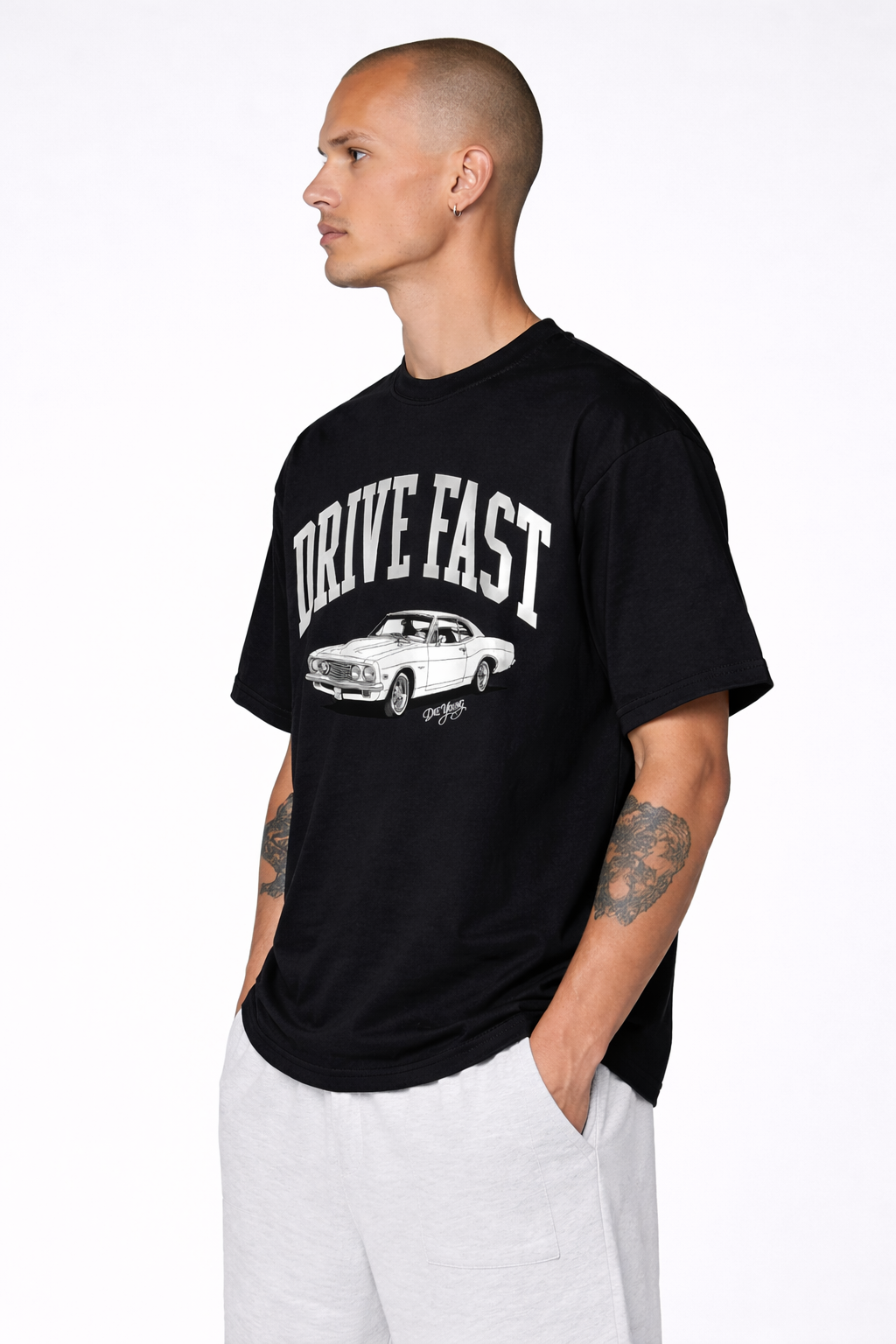 Drive Fast Car Tee Black