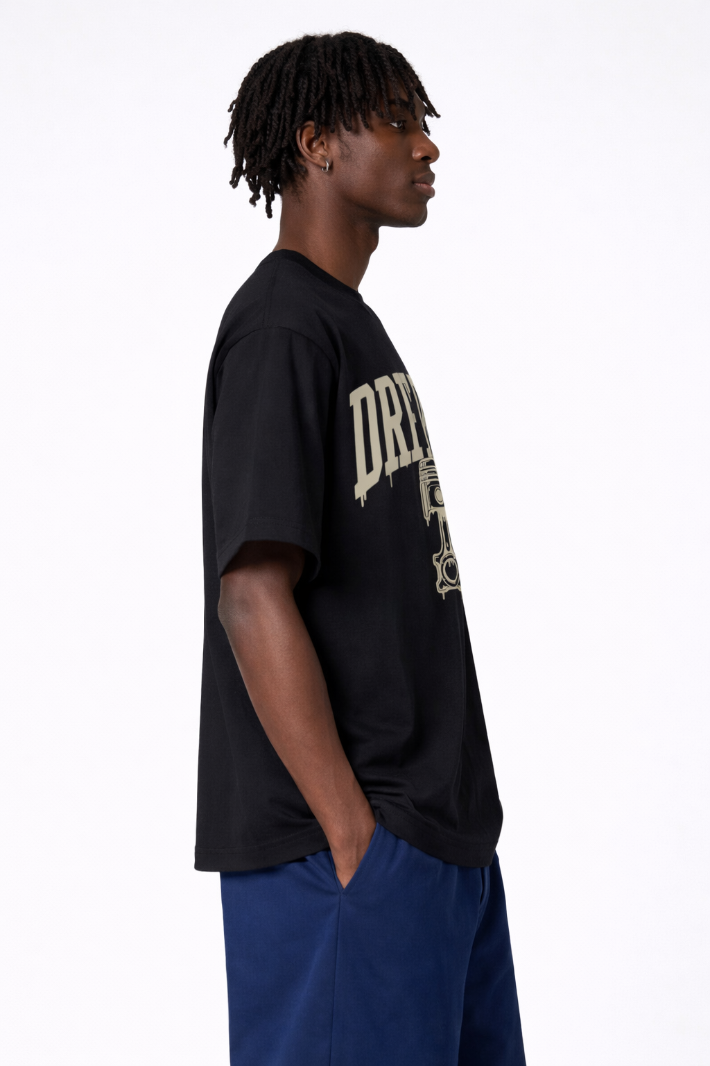 Drive Fast Piston Tee Black