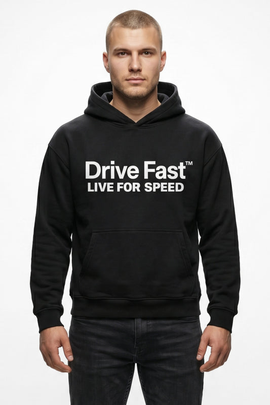 Drive Fast Logo Hoodie Black