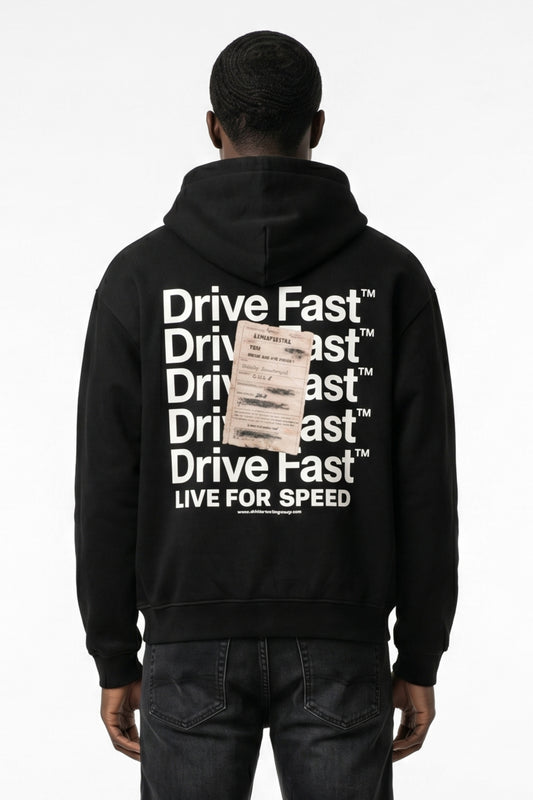 Drive Fast Strafzettel Hoodie Black