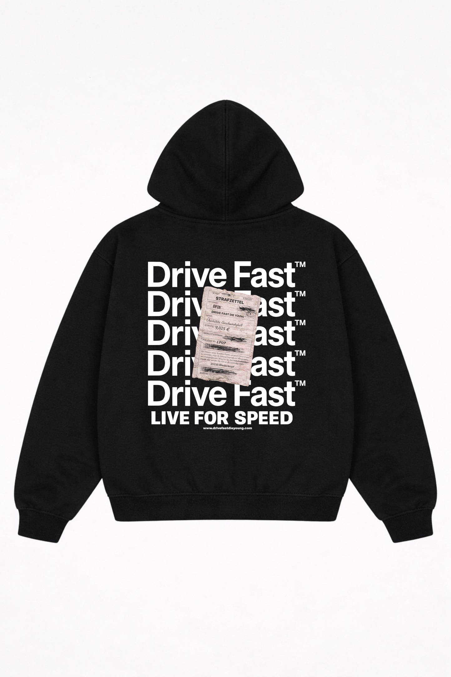 Drive Fast Strafzettel Hoodie Black