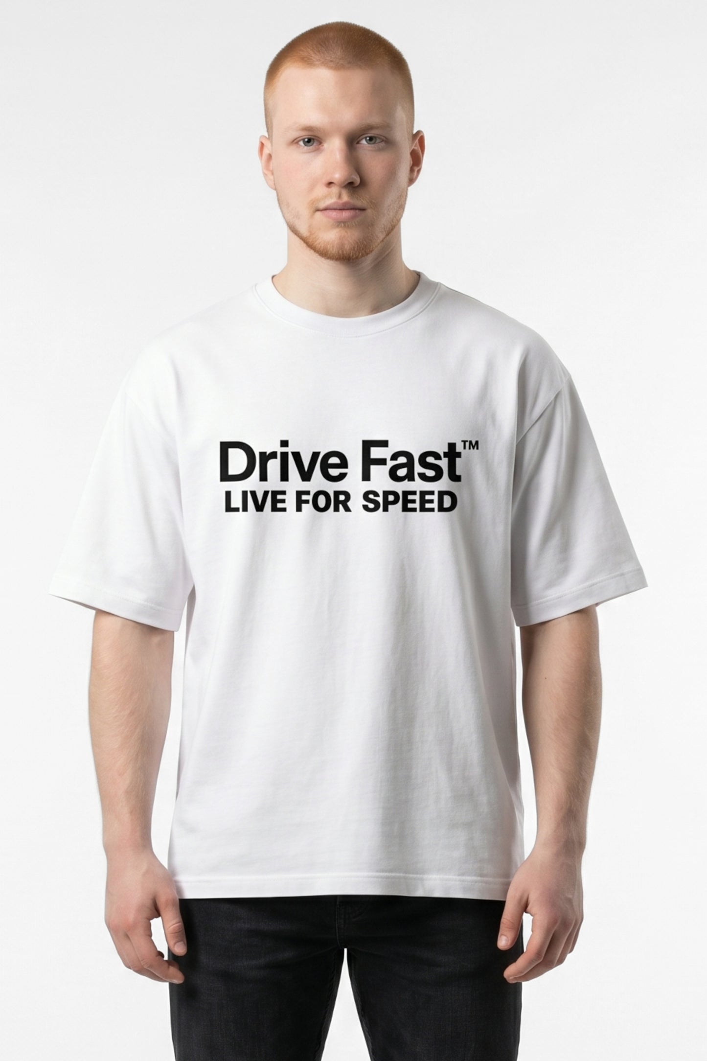 Drive Fast Logo Tee White