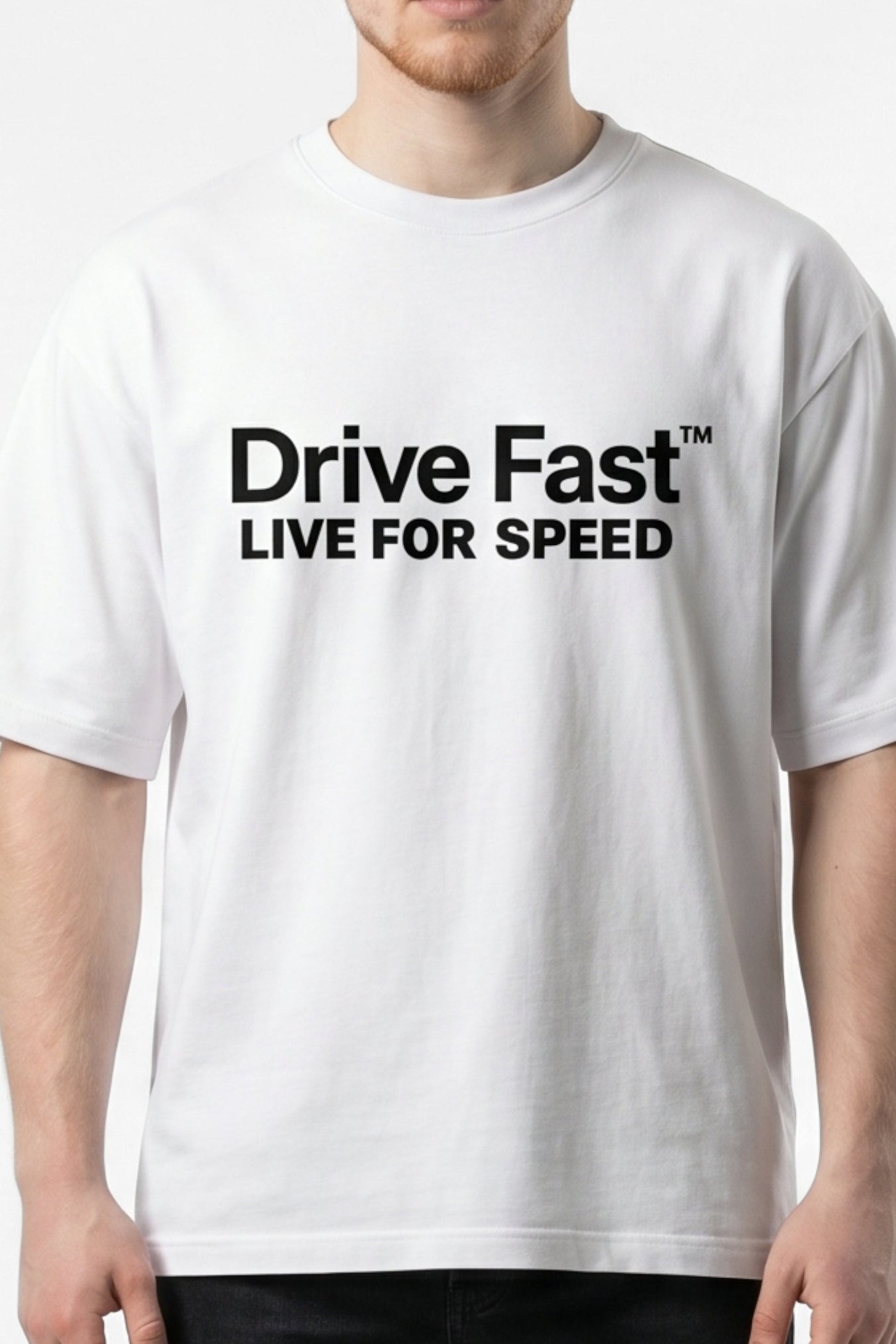 Drive Fast Logo Tee White