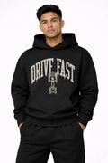 Drive Fast Piston Hoodie Black
