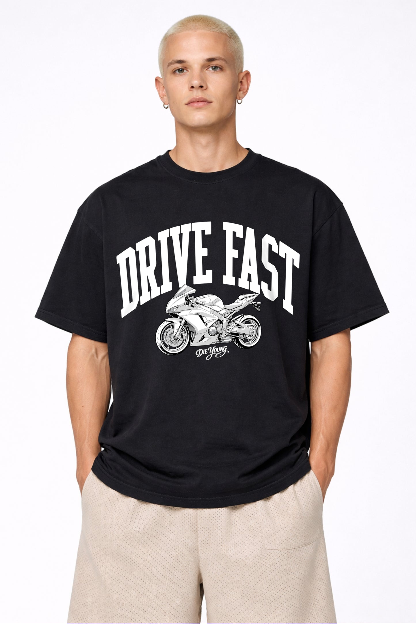 Drive Fast Moto Tee Black