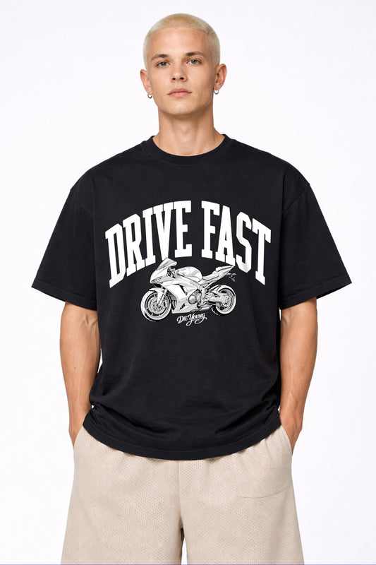 Drive Fast Moto Tee Black