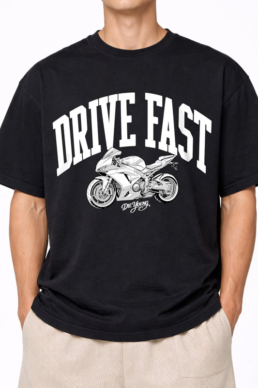 Drive Fast Moto Tee Black