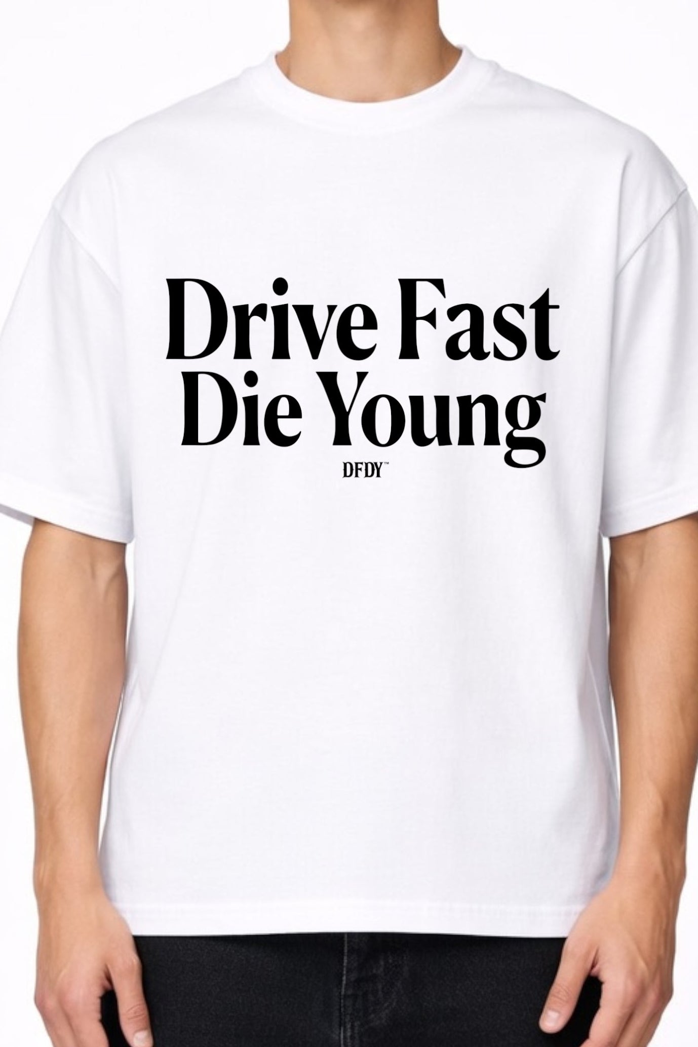 Drive Fast Speed Over Law Tee White