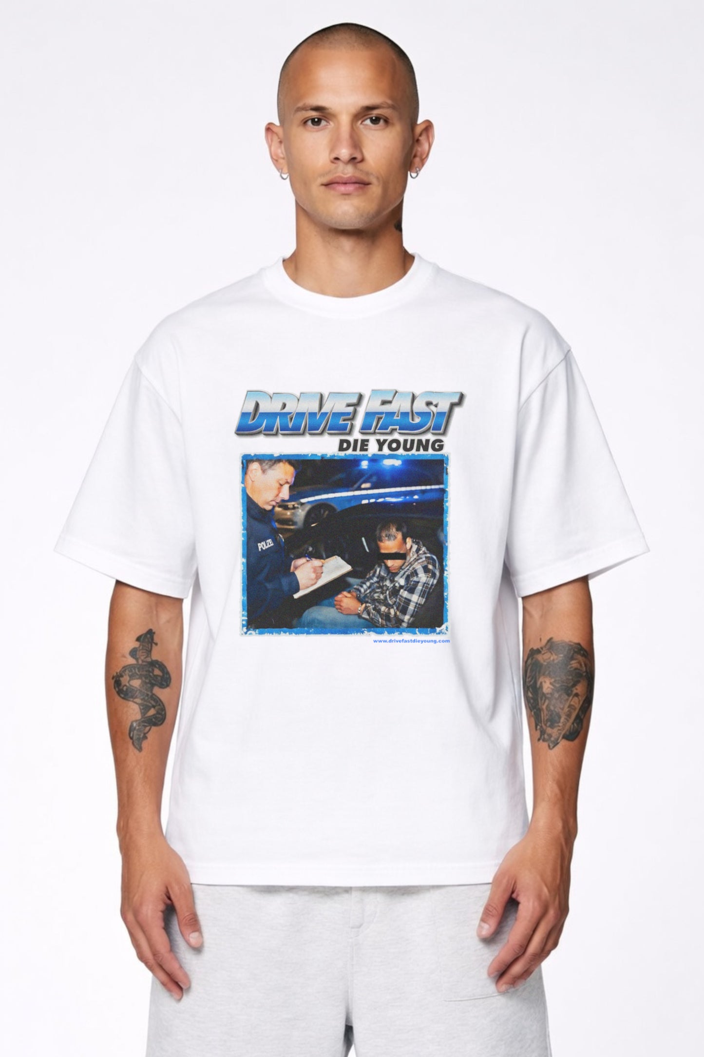 Drive Fast Polizei Tee White