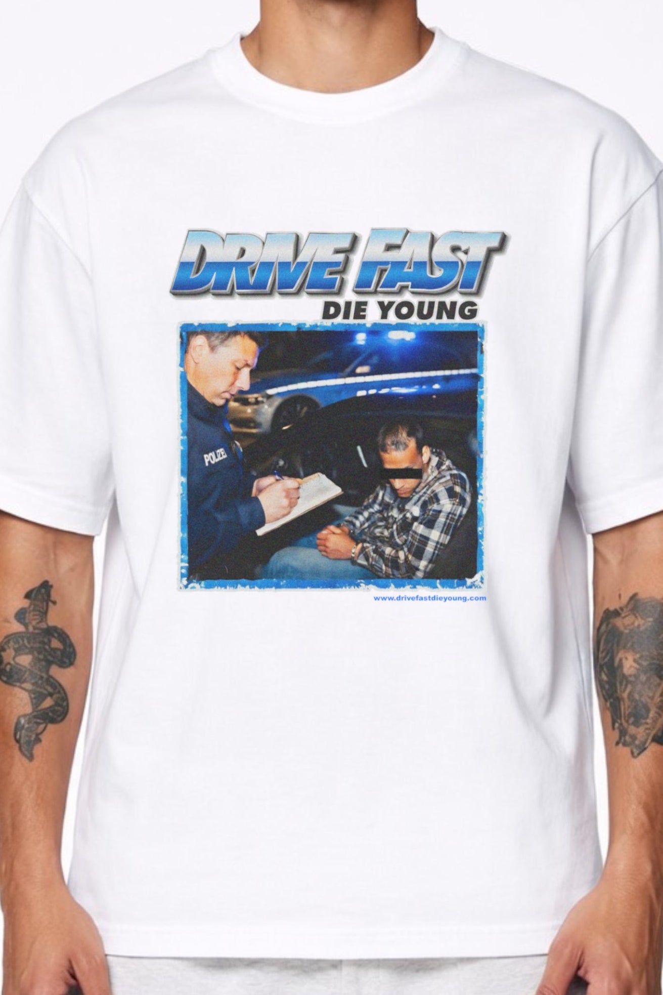 Drive Fast Polizei Tee White
