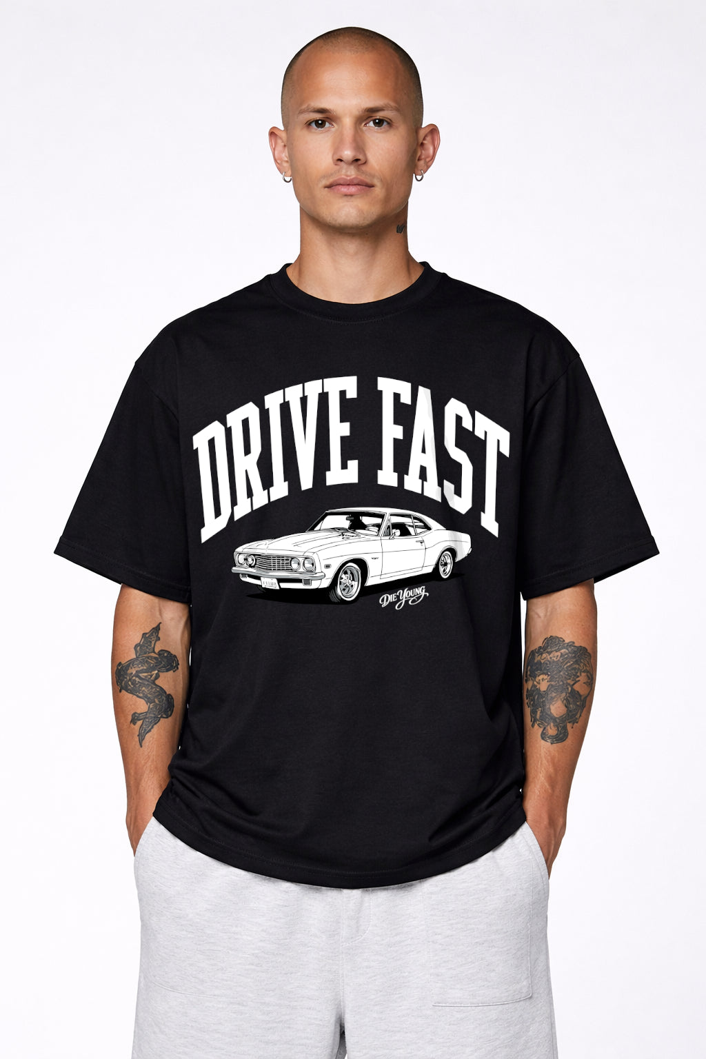 Drive Fast Car Tee Black
