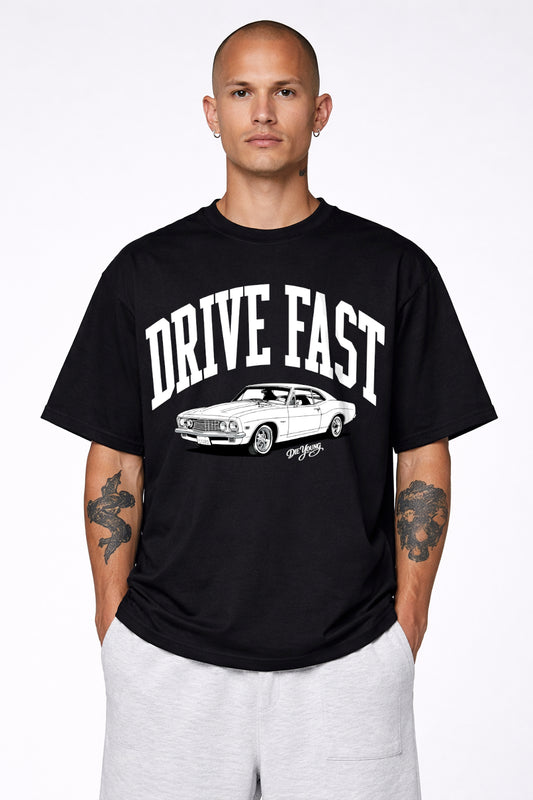 Drive Fast Car Tee Black