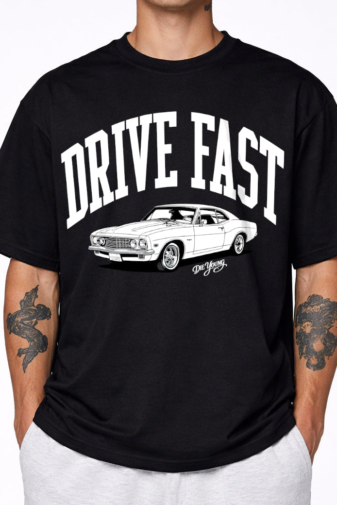 Drive Fast Car Tee Black