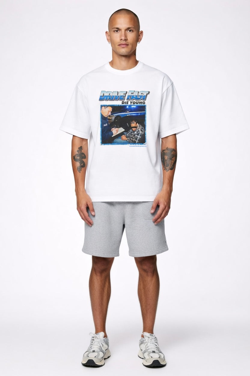 Drive Fast Polizei Tee White