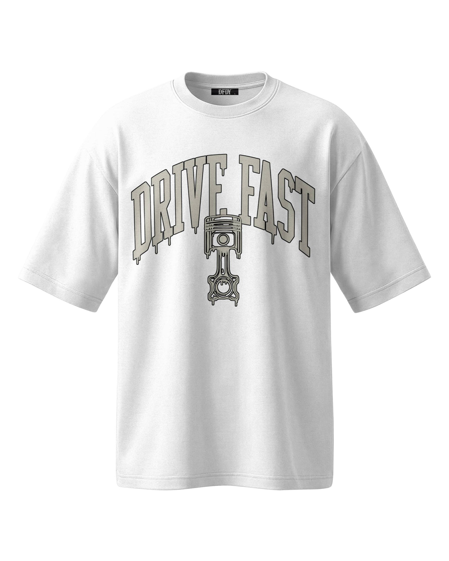 Drive Fast Piston Tee White