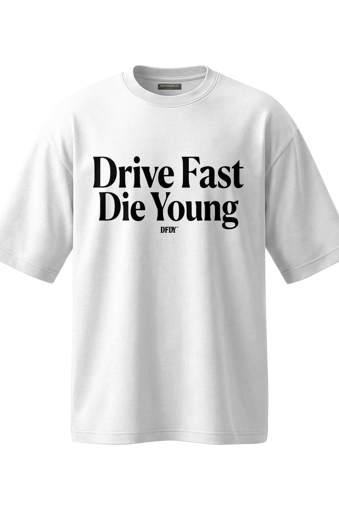 Drive Fast Speed Over Law Tee White