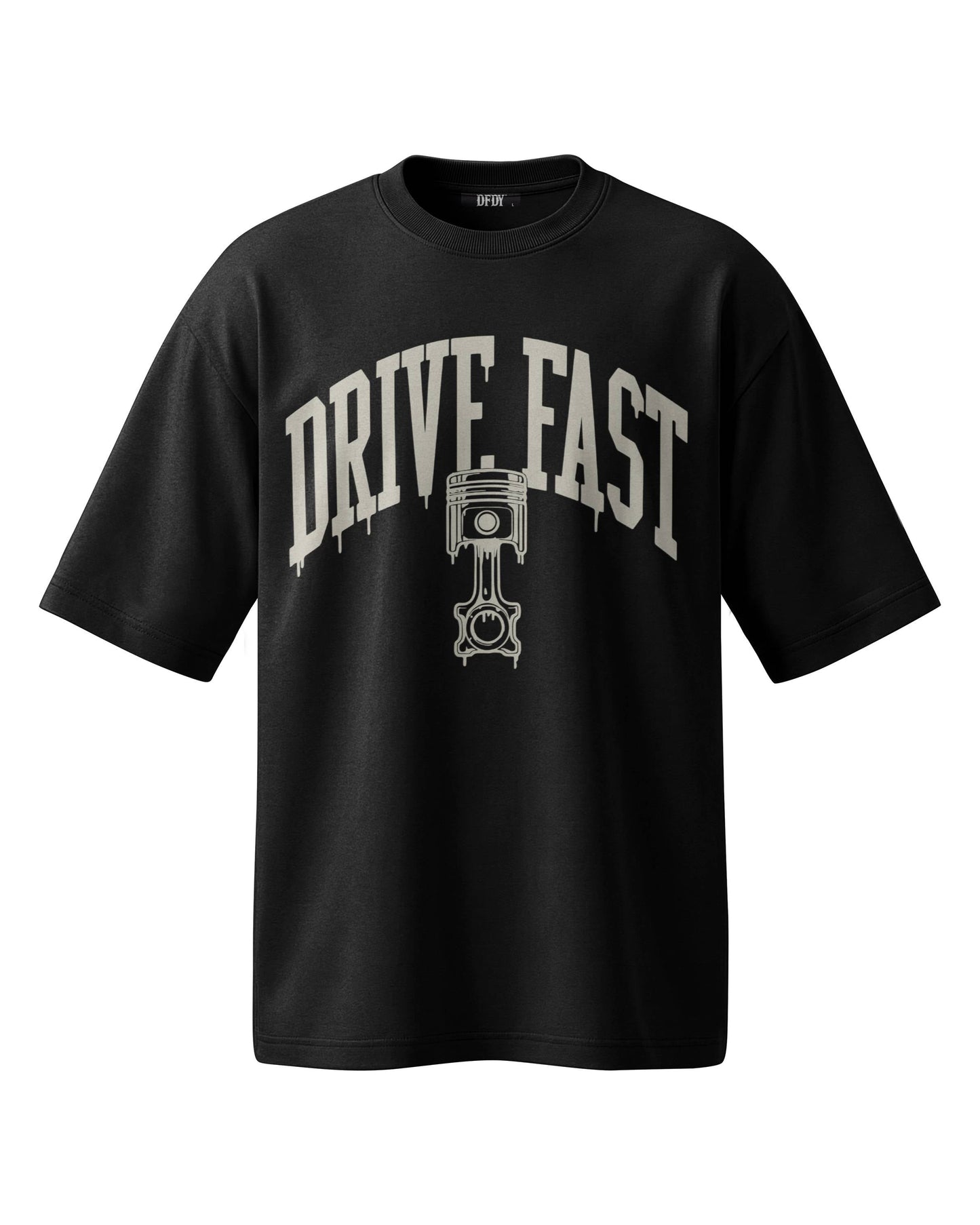 Drive Fast Piston Tee Black
