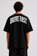 Drive Fast Back Tee Black