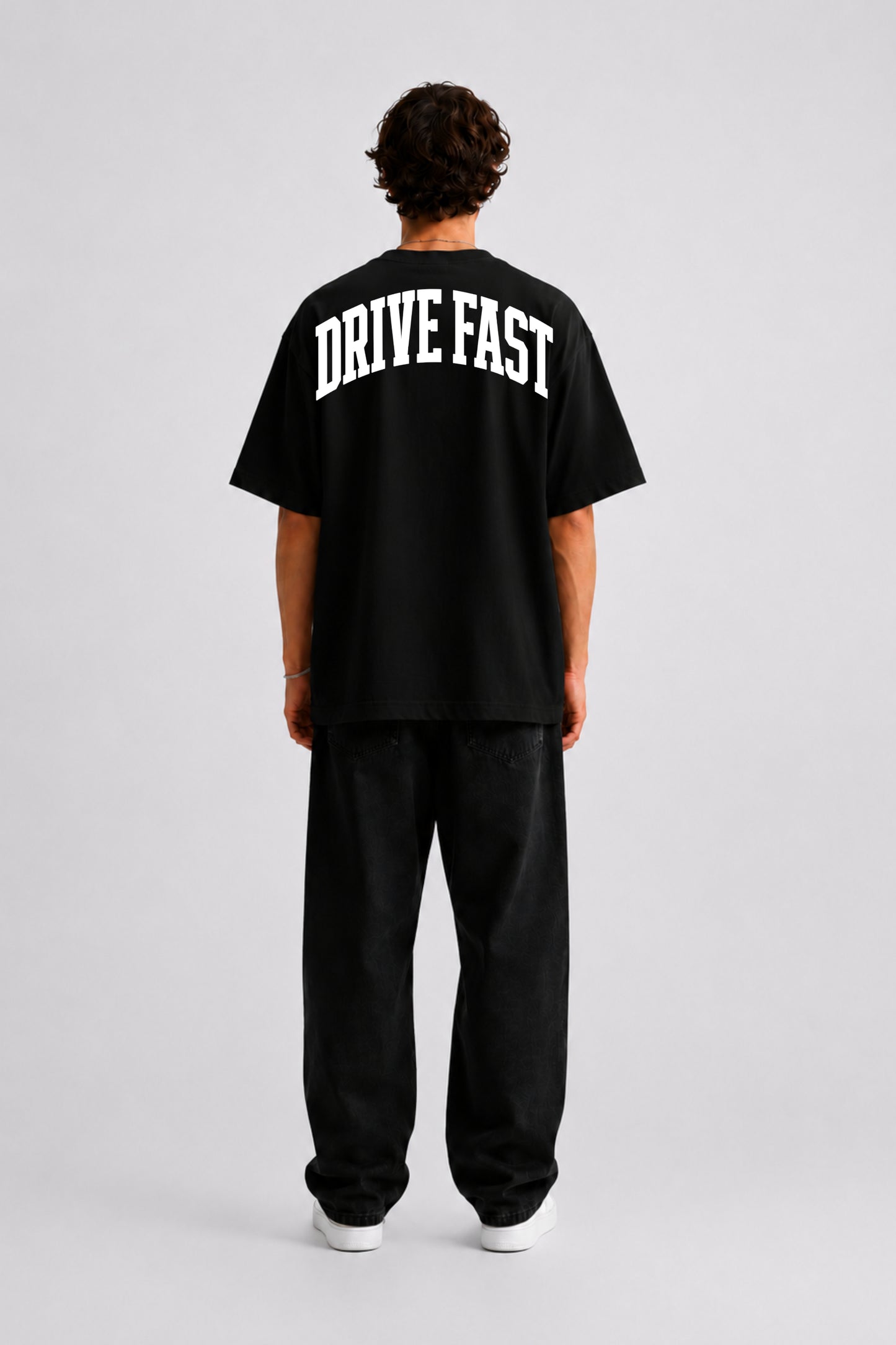 Drive Fast Back Tee Black