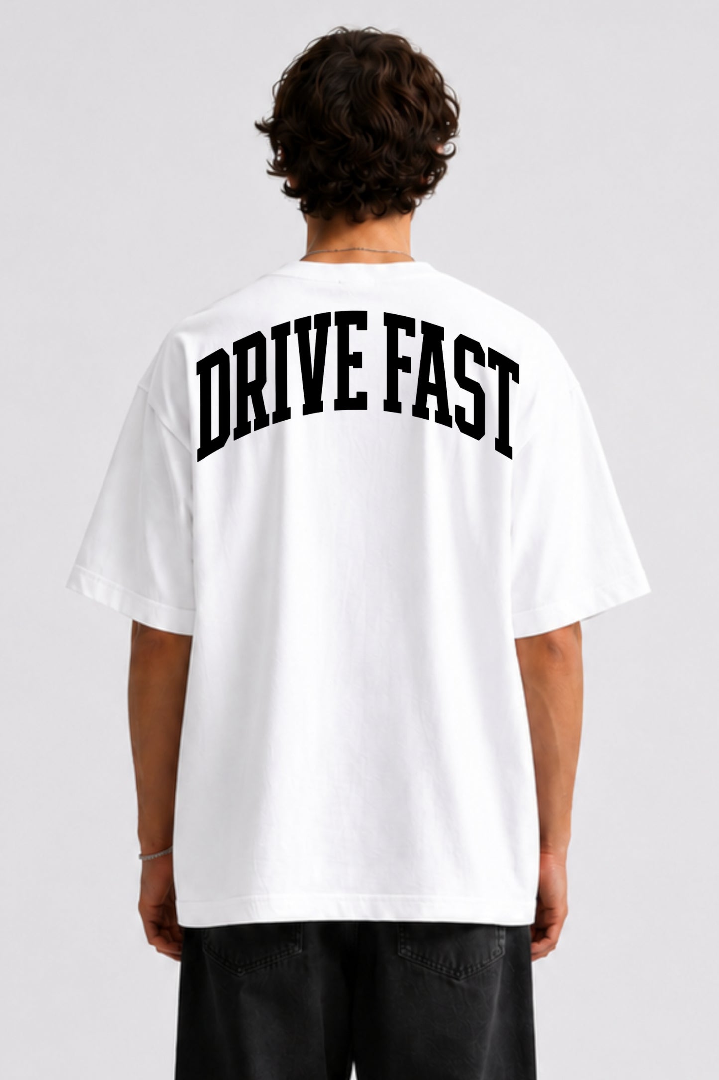 Drive Fast Back Tee White