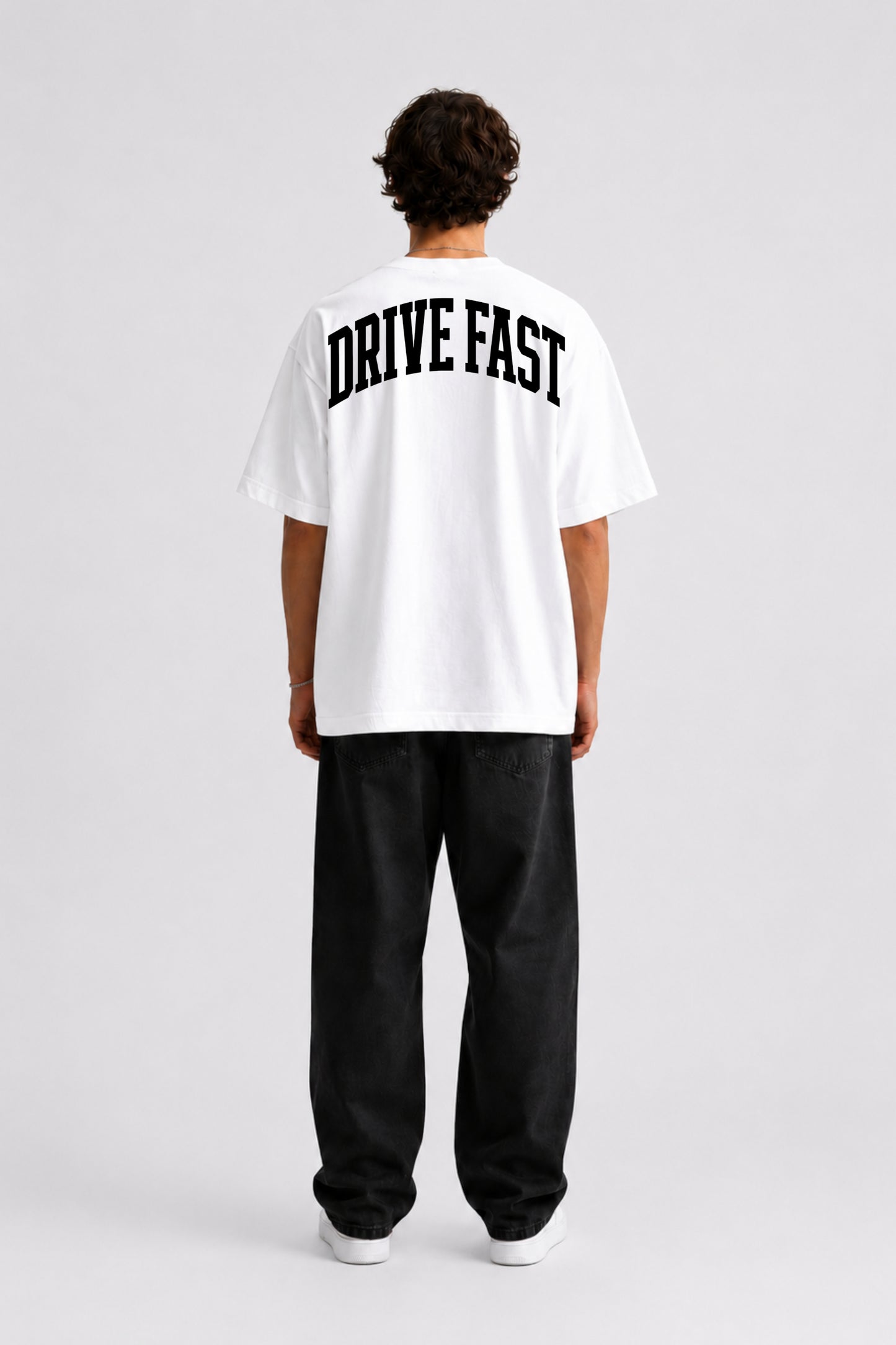 Drive Fast Back Tee White
