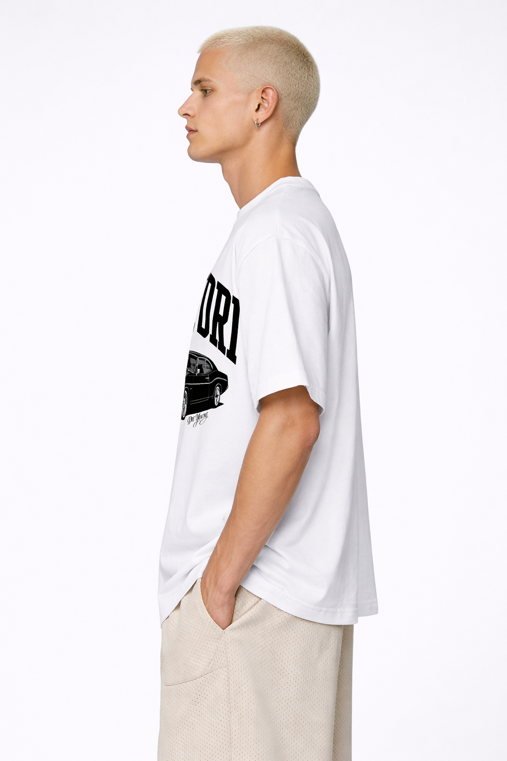 Drive Fast Car Tee White