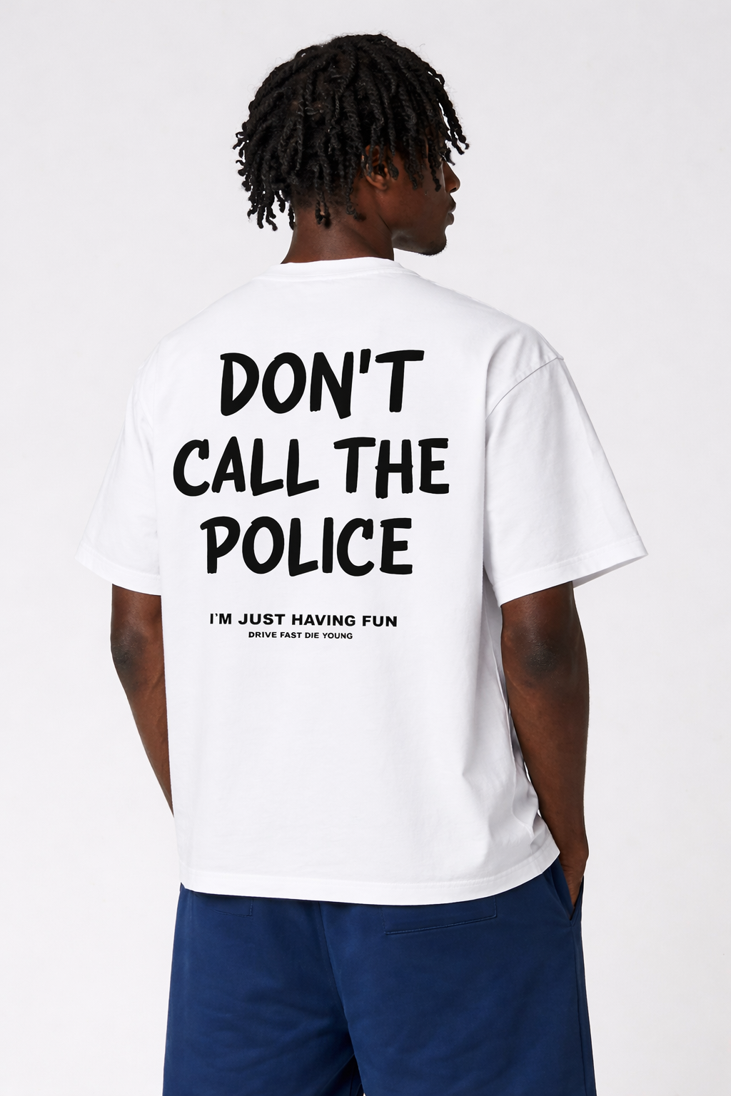 Drive Fast Don’t Call Tee White