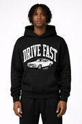 Drive Fast Car Hoodie Black
