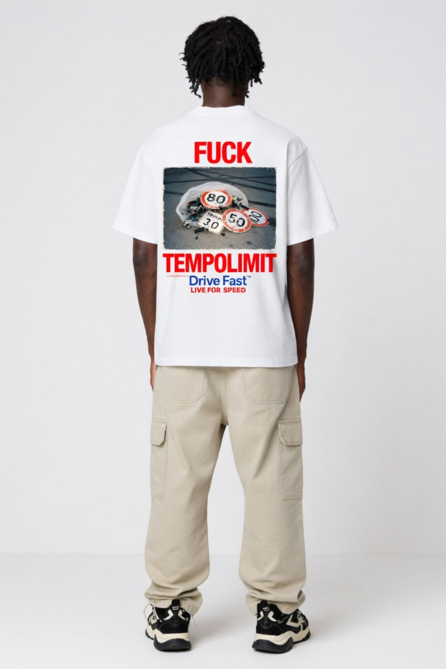 Drive Fast Fuck Tempolimit Tee White
