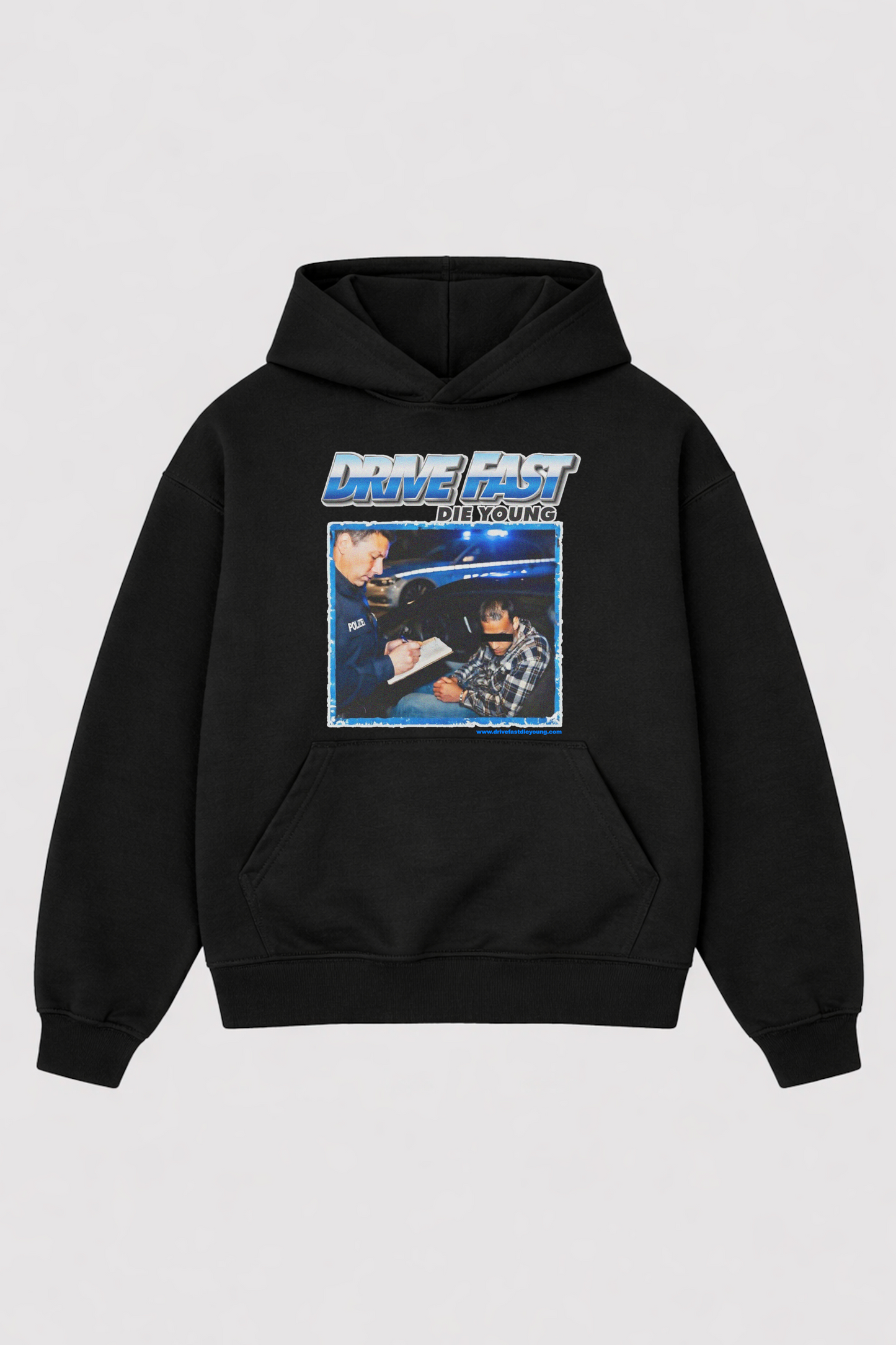 Drive Fast Polizei Hoodie Black
